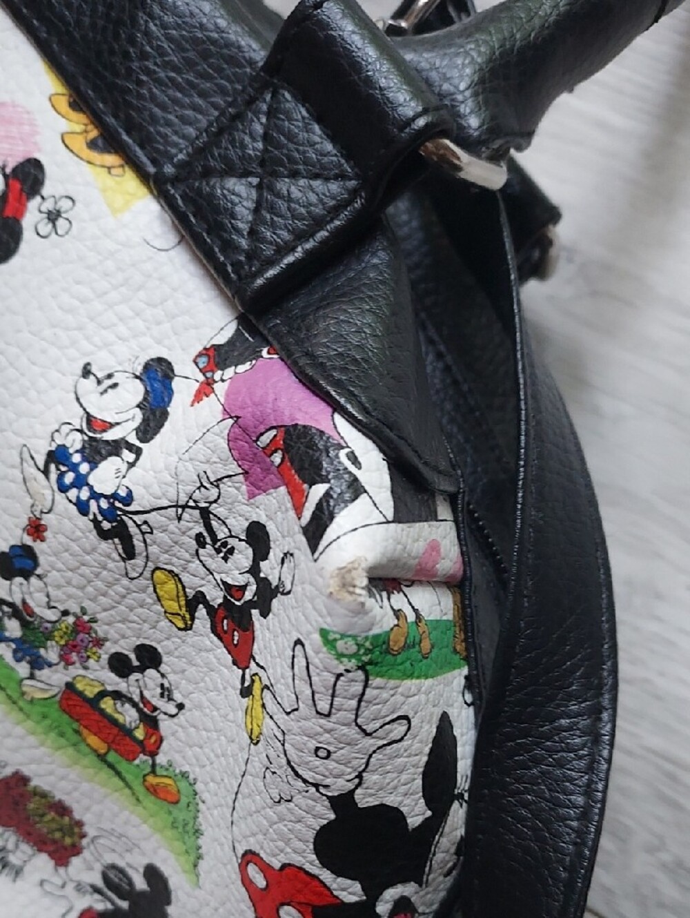 Disney Printed Satchel, Bag,Purse with Black Trim and Multicolor Characters - Picture 15 of 15